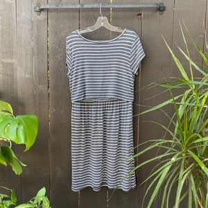 Gap Maternity Stripe Layered Nursing T-Shirt Dress